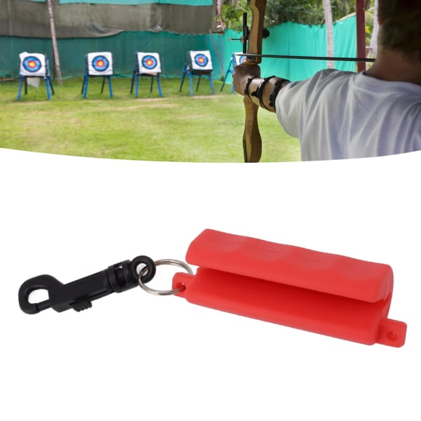 Silikonpilavdragare med bälte Halkfri silikon och plastklämma Bågskyttepilavdragare för Recurve Bow Compound Båge Röd