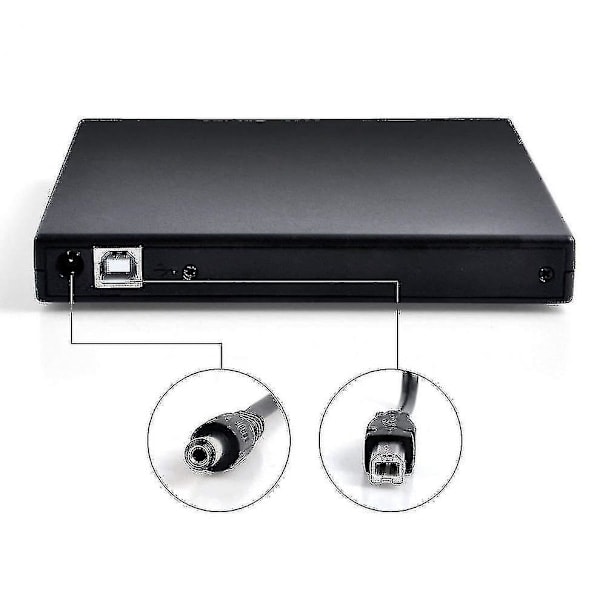USB 2.0 Ekstern CD/DVD-afspiller Sort