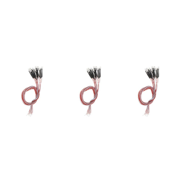 1/2/3/5 10 STK Forbundne 3 mm LED-pærer Emitterende Dioder DC3V Rød 30cm Red 30cm 3Set