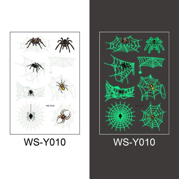 Spindelnät 32 st självlysande barntatueringar tatuering spindlar Spider 3