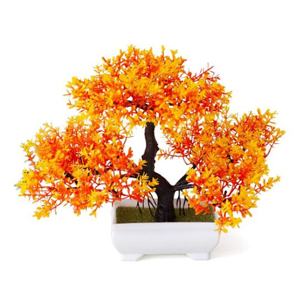 Fetong 1 stk Kunstig Blomst Furu Treplante Foto Prop Bryllup Hjem Bonsai Dekor? Orange