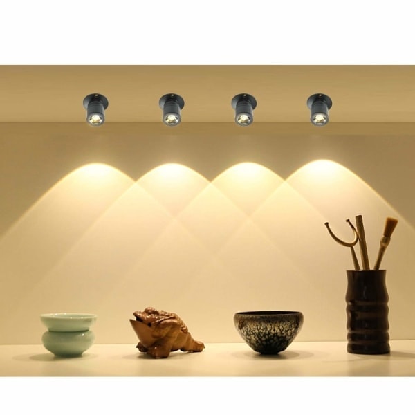 Mini LED 1W Loftlampe med Driver 10 stk. (Sort, Varm Hvid)