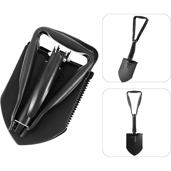 Multifunktionell hopfällbar spade Black Svart