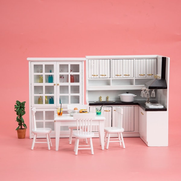 Miniatyrmøbler Leketøysdukker Hus Gjør det selv Dekorasjon Tilbehør Mini 1:12 Kjøkken Kjøkkenbenk Kitchen Set.pa