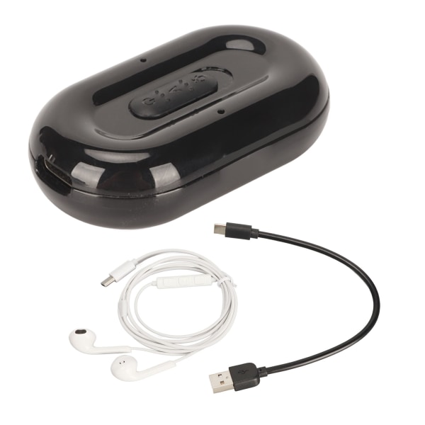 Digital stemmeopptaker Sterk magnetisk stemmeaktivert støyreduksjon AI Intelligent stemmeopptaksenhet MP3-spiller Nøytral engelsk, svart 32GB