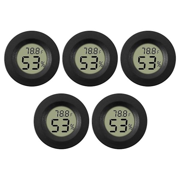 5-pak Hygrometer Termometer Digital LCD-skærm Fugtighedsmåler til Luftfugter Affugter