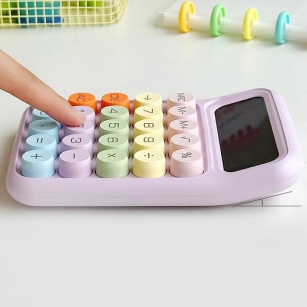 n Kawaii Kalkulator Cartoon Candy Farge Stille Mekanisk Tastatur lilla Onesize lilla Onesize