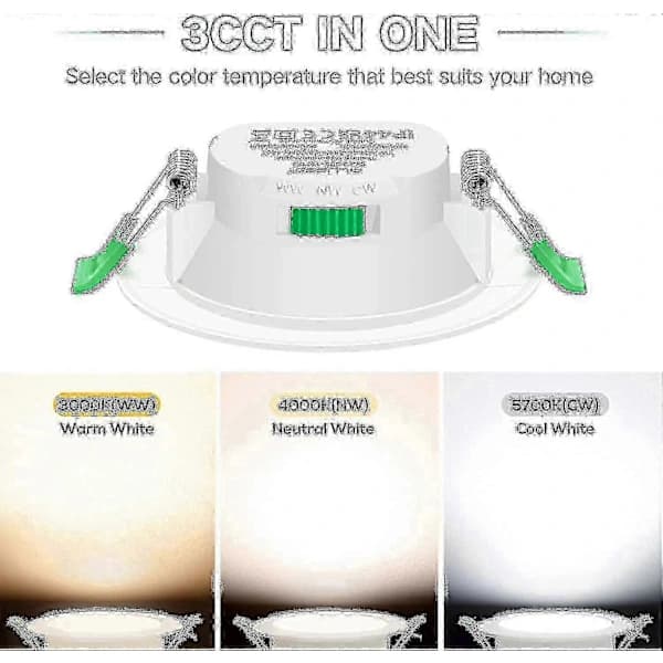 6 stk. 7W Vit LED Downlight Eldre Taklamper Smal Spot Light