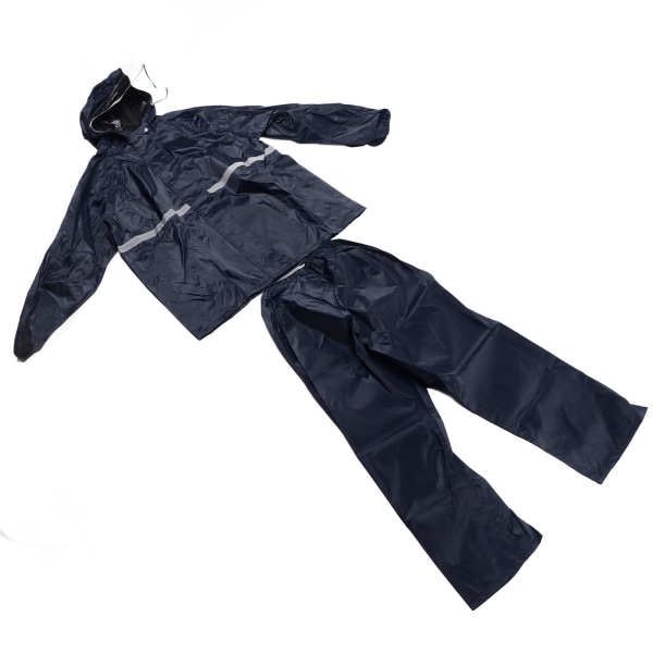 Split Jacket Pants Suit Hengittävä Vedenpitävä Sadetakki Set Kaksikerroksinen Set Miehille Naisille Oxford Navy Blue XXL