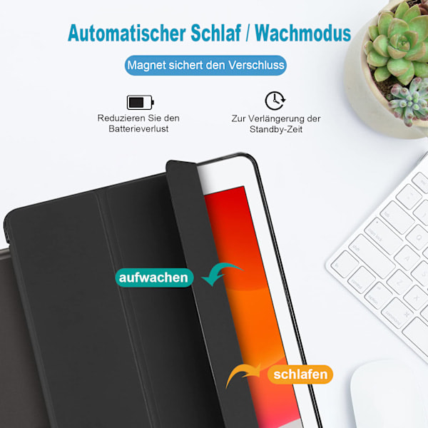 AirCase Blødt Cover til iPad 9.7 tommer iPad Air 1/2 Model A1822 A1823 A1893 A1474 A1475, Blødt TPU Beskyttende Cover Sort