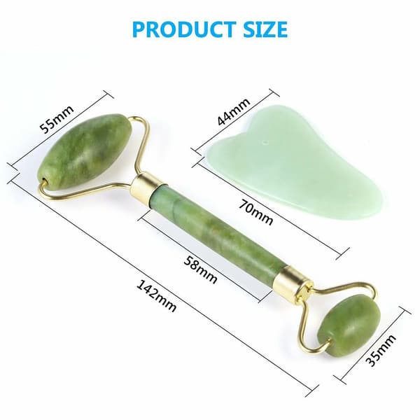 Jade Roller Massasjerolle og Gua Sha-brett for slanking