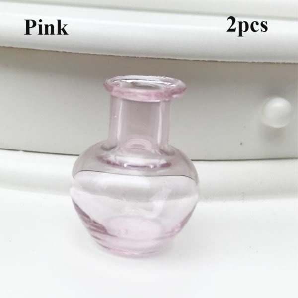 2 st Mini Glasvas Köksprydnad ROSA Rosa Pink
