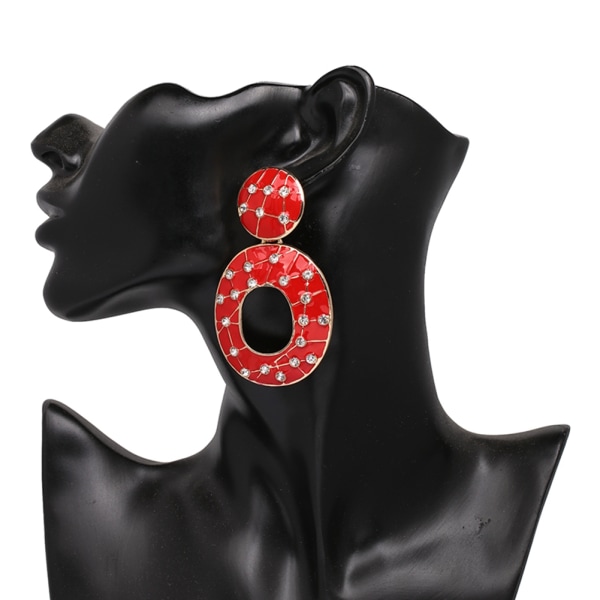 Herkät naiset Lady metalliseos korvakorut pyöreät riipus korvakorut korut koristeet lahja punainen