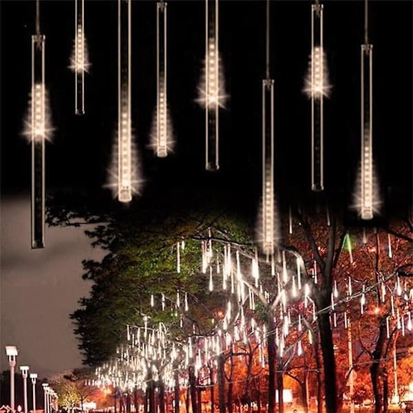 LED Fallende Regn Lys 30cm 8 Rør 144 LED Utendørs Iskrystaller