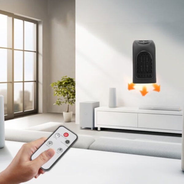 Lille ensartet varmelegeme, lydløs LED 400W ABS og PTC med timer, bærbar elektrisk varmelegeme til soveværelse, EU-stik 200-240V.pa
