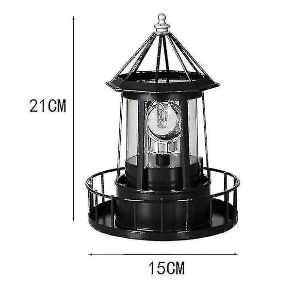 Solar Powered LED Lighthouse, 360 Degree Rotating Garden Lamp