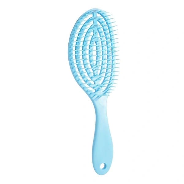 Afslappende Elastisk Massagekam Bærbar Hul Hårkur Scalp Massagebørste Salonbørste Cirkel