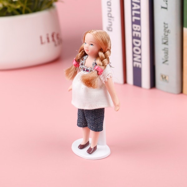 Dockskåp Mini Porslinsdocka Modell Blond Flicka Leksak