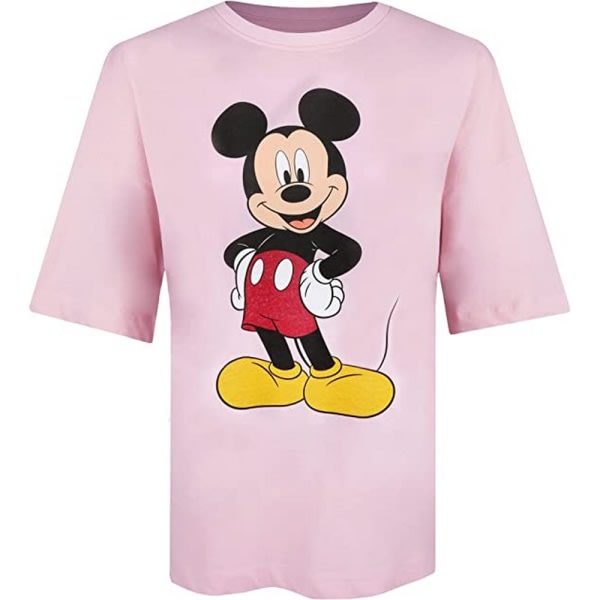 Disney Dam/Dam Boss Man Musse Pigg T-shirt överdimensionerad M Ljusrosa M