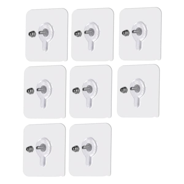 Självhäftande skruv för väggmontering, 8-pack, Transparent, 12 mm