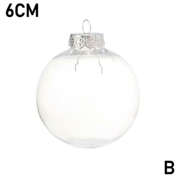 10 st Runda Transparenta Plastkulor Julgranspynt silver silver 10PCS