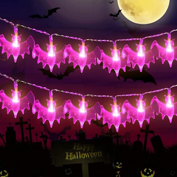 Halloween String Lights, 3M 20 LED Bat String Lights, Halloween Decoration