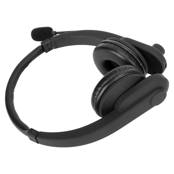 Trådlöst headset Bluetooth 5.2 brusreducering Bekvämt telefonheadset med roterbar mikrofon för Office Black
