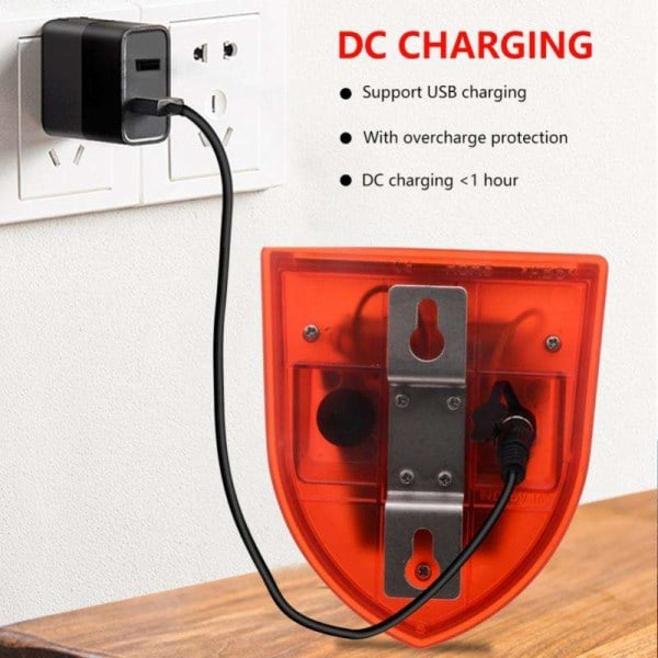 Uppgraderat Solenergi Utomhus Rörelsesensor Larm Hundskall & Skottljud 129db Hög Ljudgenerator 3 Arbetslägen Blixtljus med USB