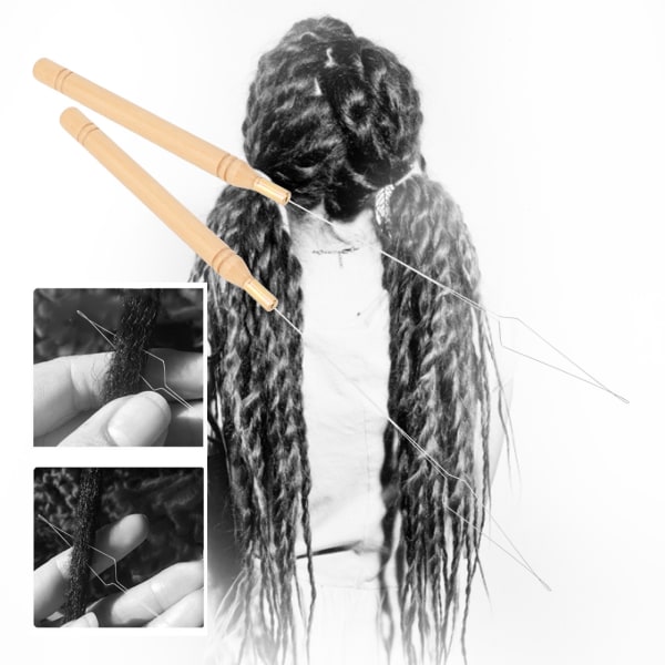 Hårförlängning virknål Nål Verktyg för att göra Dreadlock fläta hår