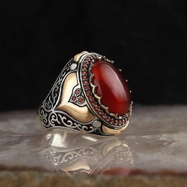 Retro Personality Winding Agate Stone Ring Enkla tillbehör 10