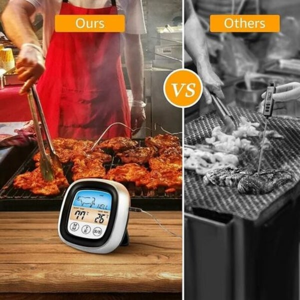 Kökstermometer, kötttermometer med extra lång sond, snabbavläsning