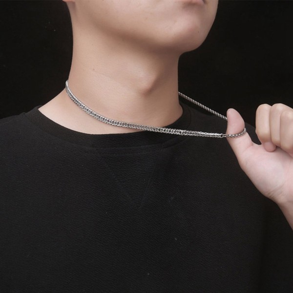 Unisex halsband Silver Ti Stål Minimalistisk Fashionabla 50 cm nyckelbenskedja för tonåring