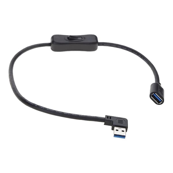 Data Sync USB 3.0 Forlængerledning USB-Forlængerkabel med Tænd/Sluk-Knap til Blæser