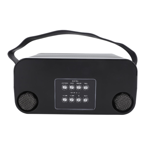 YS219 Karaoke Machine 10 W karaokekaiutin 2 langattomalla mikrofonilla kannettava kahva karaokejärjestelmä Party Home Blackille