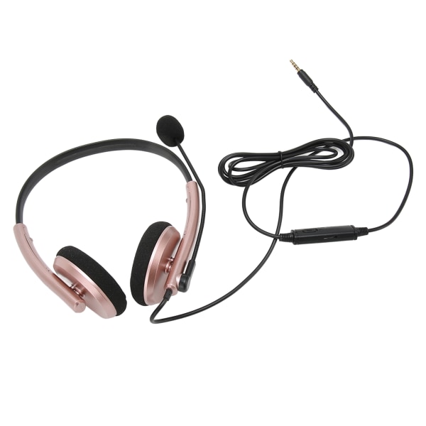 Call Center Headset Multifunktionelt Stilfuldt støjreducerende HD Opkald Høreværn Telefon Headset Rose Gold Enkelt 3,5 mm