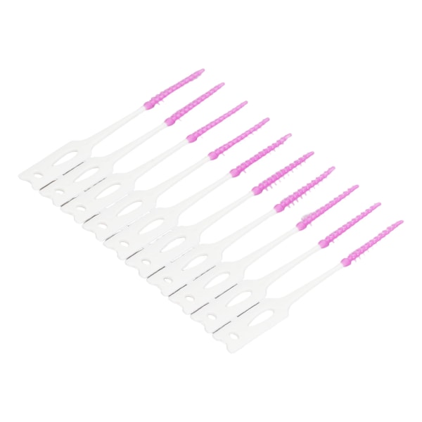 200 st mellanrumsborste engångsborste mjuk silikon tandrengöring tandpetare för munvård Lila
