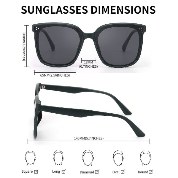 Polariserade solglasögon för kvinnor Square Cat Eye solglasögon 100% UV-skydd utomhusglasögon