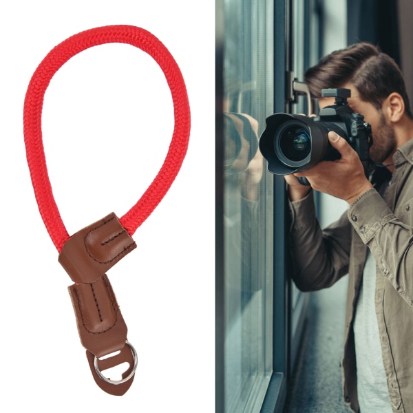 Justerbar kamerahåndleddsstropp for Nikon digitalt speilreflekskamera hurtigutløser håndtau Rød