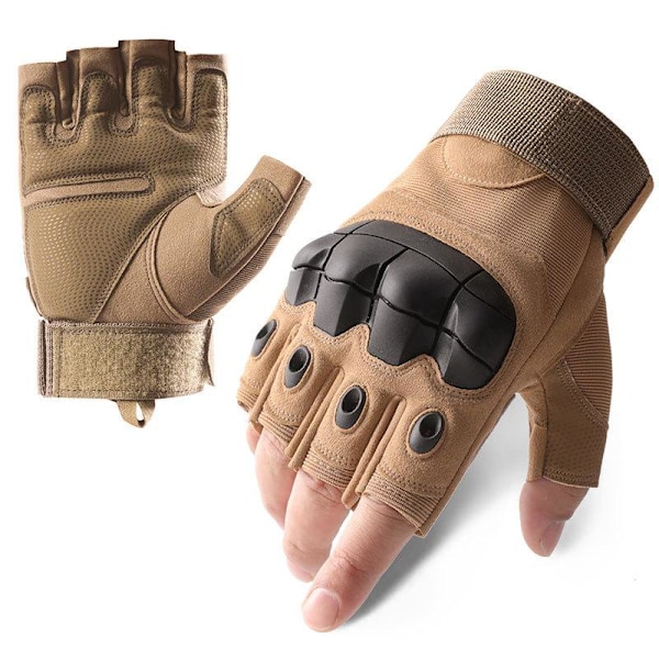 Taktiska halvfingerhandskar för träning Beige Beige