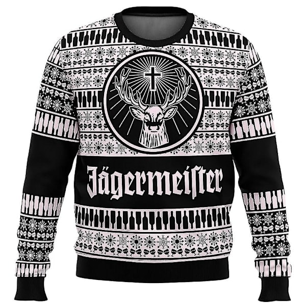 Jagermeister Ful Joulun Neulepaita Miesten 3D-Hupullinen Paita 2 2 3XL 2 3XL