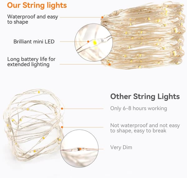 Batteridrivna ljusslingor 【16-pack】, 2 m 20 LED