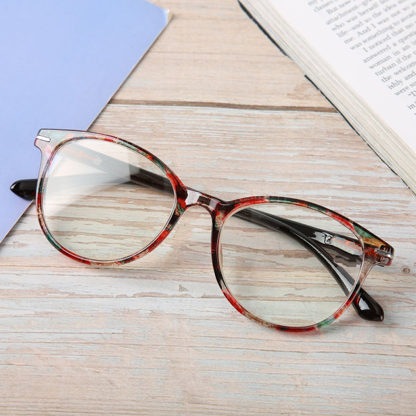 Moderigtige læsebriller Ældre presbyopiske briller Bærbare briller med opbevaringsboks (+250 tefarve stel)