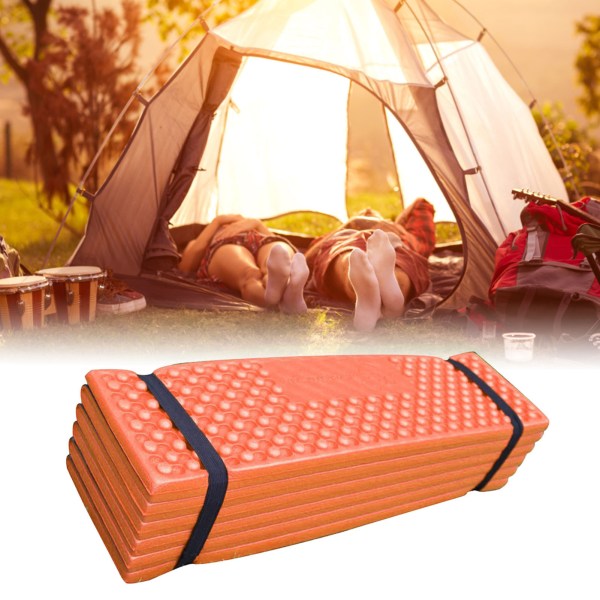 Sammenleggbar liggeunderlag myk PVC fortykket dobbel eggkasse liggeunderlag for utendørs camping oransje svart 186x57