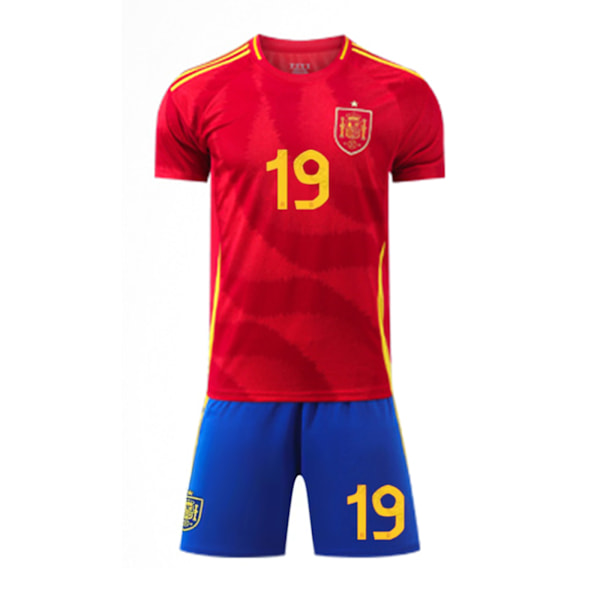 Lamine Yamal Fotballtrøye Set 2024 UEFA Europamesterskap Spania Jersey Kit Hjemme Nr.19 LAMINE YAMAL Jersey