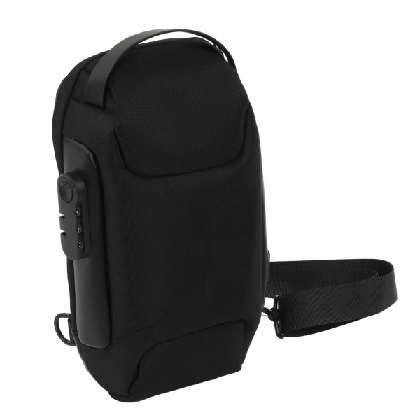 Slynge rygsæk USB forhindrer tyveri Vandtætte bryst skuldertasker til cykling Gåture Vandring Udendørs Sport Rejser Sort