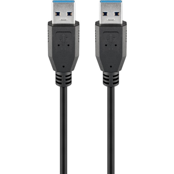 USB-A-kabel, USB 3.0, 1,8 m, sort