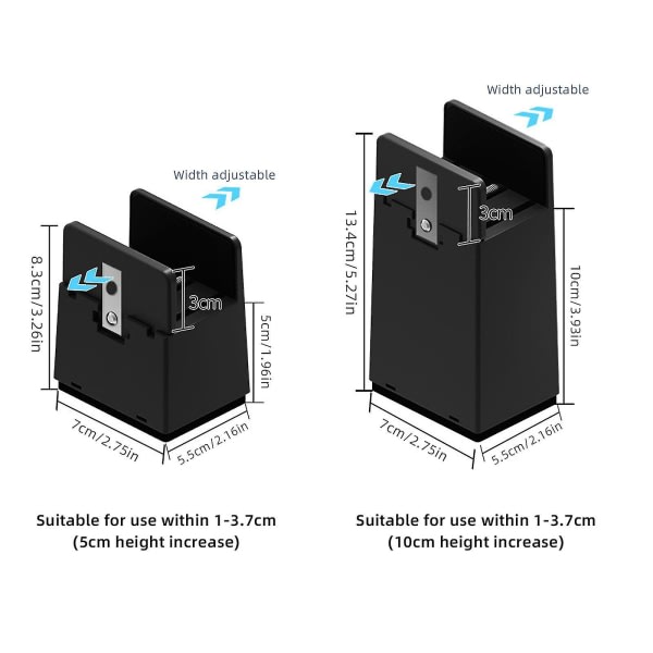 Fast Ship Bästsäljare Justerbara sänghöjare Möbler Risers Möbler Risers Soffbord Golv Svart 5cm