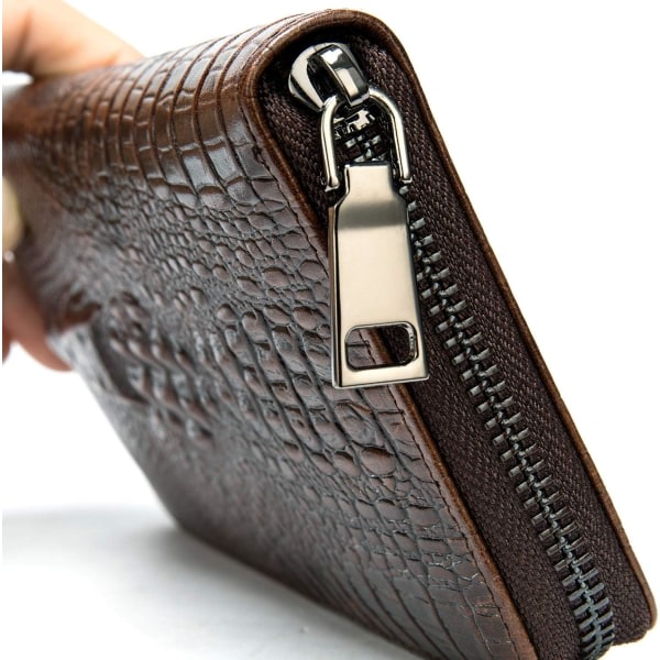 Coola långa plånböcker i äkta läder för män Personlig dragkedja be59 |  Fyndiq
