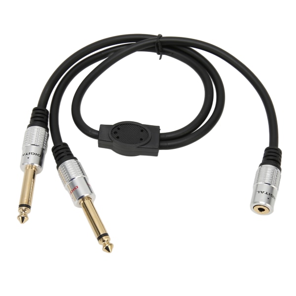 1/8 tommer til 1/4 stereosplitter Y-kabel gullbelagt 3,5 mm tokanals hunn til dobbel 6,35 mm mono hannkabel 19,7 tommer