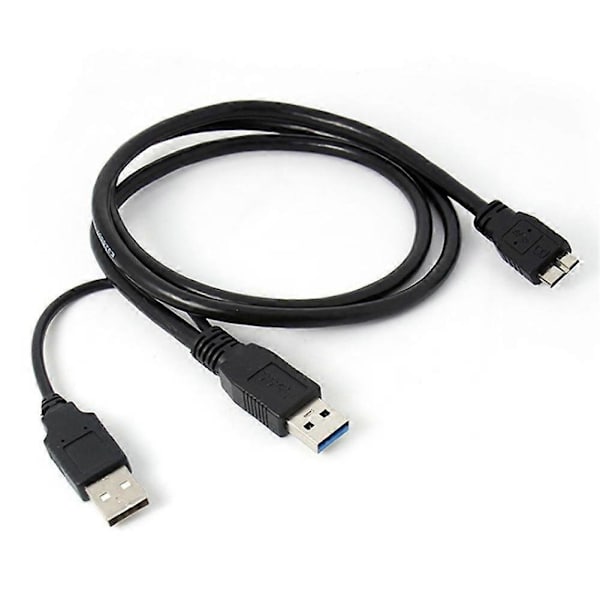 En Micro USB B 3.0 Y-Kabel Harddisk Kabel Sort